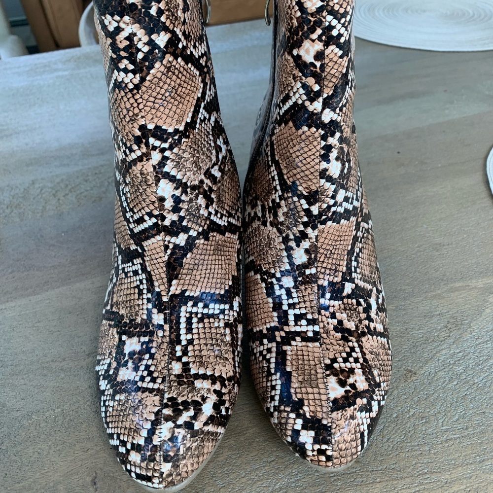 Snakeskin Heeled Booties - Picture 4 of 5